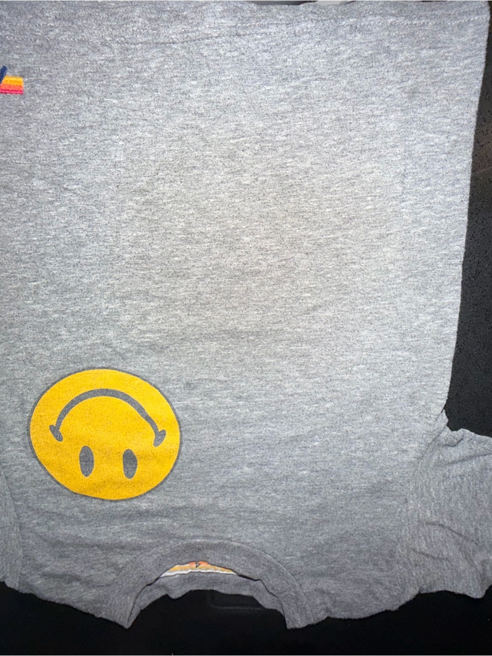 Aviator Nation Gray Tee with Yellow Logo Accent